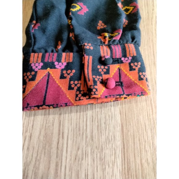 Jody T Of California Vintage Black Dress With Aztec Designs‎ Size 11 - Picture 9 of 10